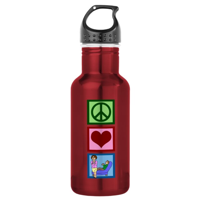 Botella De Agua Psicología del amor de la paz (Anverso)