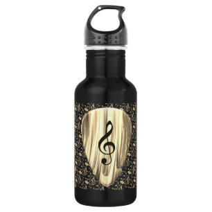 Botella De Agua Púa de guitarra de notas de música personalizada