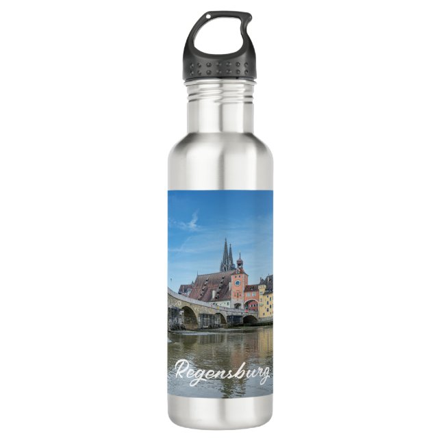 Botella De Agua Puente de piedra en Regensburg, Alemania (Anverso)