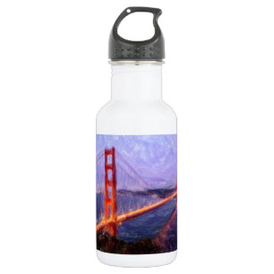 Botella De Agua Puente Golden Gate - pintura de medios mixtos