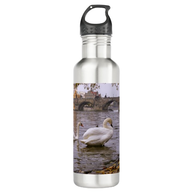 Botella De Agua Puente Swans y Charles en Praga (Anverso)