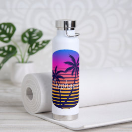 Botella De Agua Puesta de sol retro personalizada 