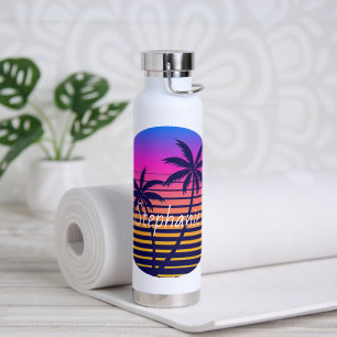 Botella De Agua Puesta de sol retro personalizada