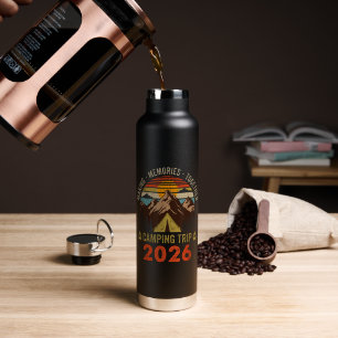 Botella De Agua Puesta de sol retro viaje de camping familiar 2026