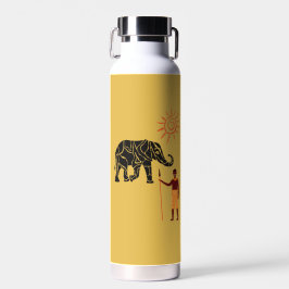 Botella De Agua Puesta en marcha del sol en África