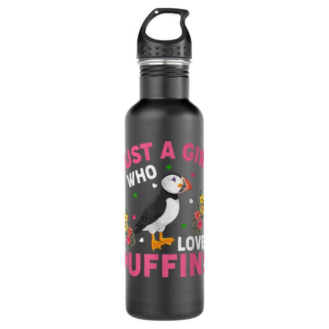 Botella De Agua Puffin Bird Lover Just A Girl Who Loves Puffins  (Anverso)