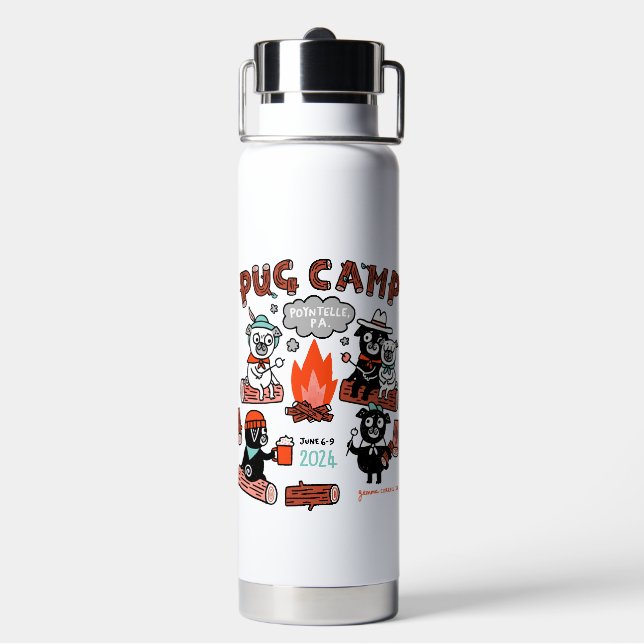 Botella de agua Pug Camp 2024 (Reverso)
