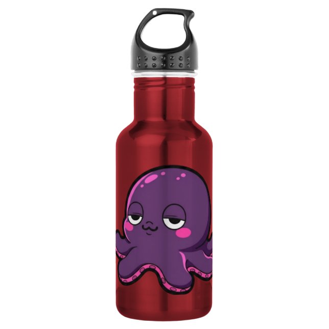 Botella De Agua Pulpo Divertido Soñoliento  (Anverso)