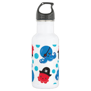 Botella De Agua Pulpo Pirata, Patrón de Pulpo, Animales Marinos