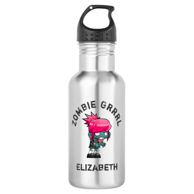 Botella De Agua Punk lindo Rock Zombie Grrrl (Anverso)