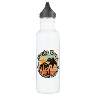 Botella De Agua Punta Cana Dominicana Palm Tree Retro Sunset 60