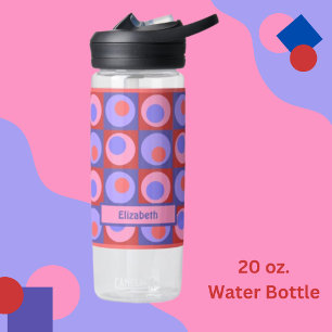 Botella De Agua Punto cuadrado personalizado púrpura rosado