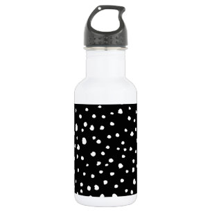 Botella De Agua Puntos Dálmata, Manchas Dálmata, Blanco y Negro