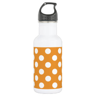 Botella De Agua Puntos de polka blanco sobre ámbar