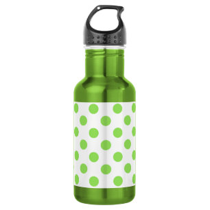 Botella De Agua Puntos de polka blanco y limón