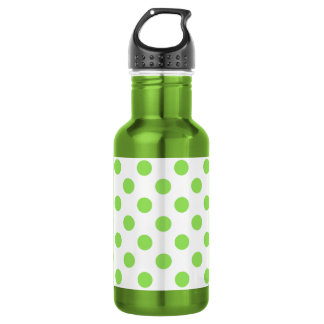Botella De Agua Puntos de polka blanco y limón