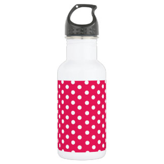 Botella De Agua Puntos De Polka Rosa Y Blanco