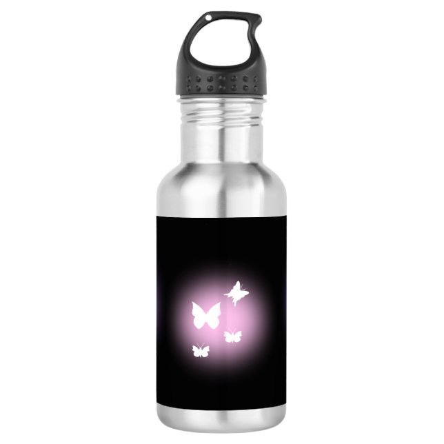 Botella De Agua ✨ Purple Glow y Butterflies 18 oz (Anverso)