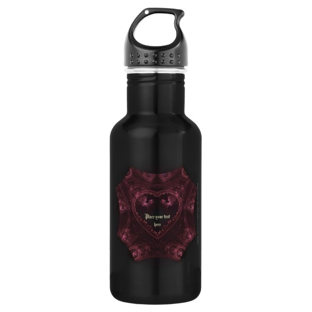 Botella de agua Purple Gothic Heart 001 (Anverso)
