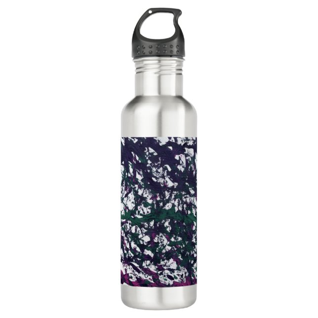 Botella De Agua Purple, Green, Pink, Marble Artwork (Anverso)