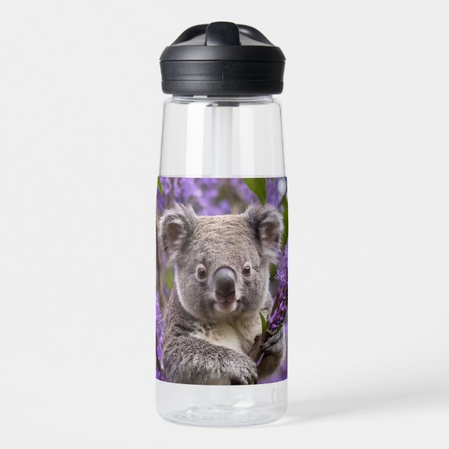 Botella De Agua Purple Jacaranda Koala Bear, (Delante)
