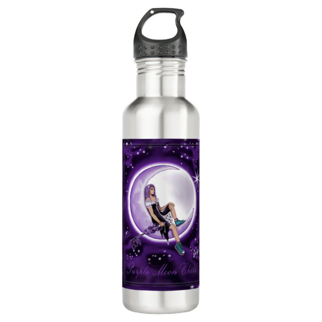 Botella De Agua Purple Moon Child (Anverso)