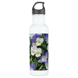 Botella De Agua Purple Pansies Garden Floral