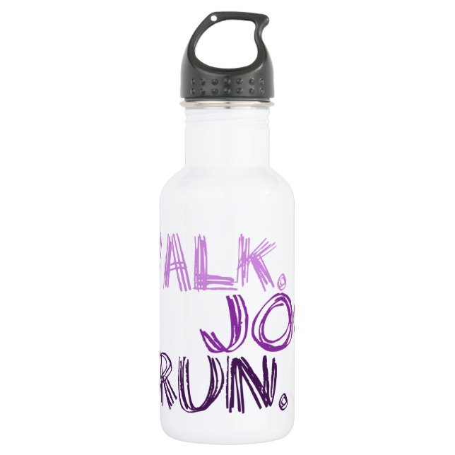 Botella De Agua PURPLE WALK JOG RUN (fuente SCRIBBLE) (Anverso)