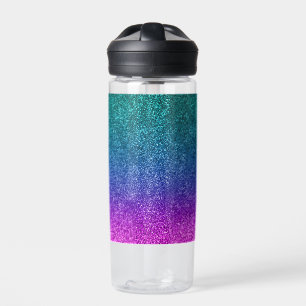 Botella De Agua Purpurina arcoiris Look Ombre