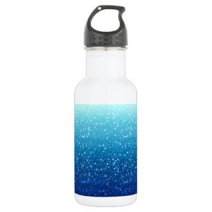 Botella De Agua purpurina azul