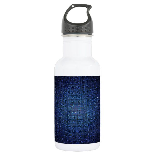 Botella De Agua Purpurina azul Sequin Disco 32. oz. (Anverso)