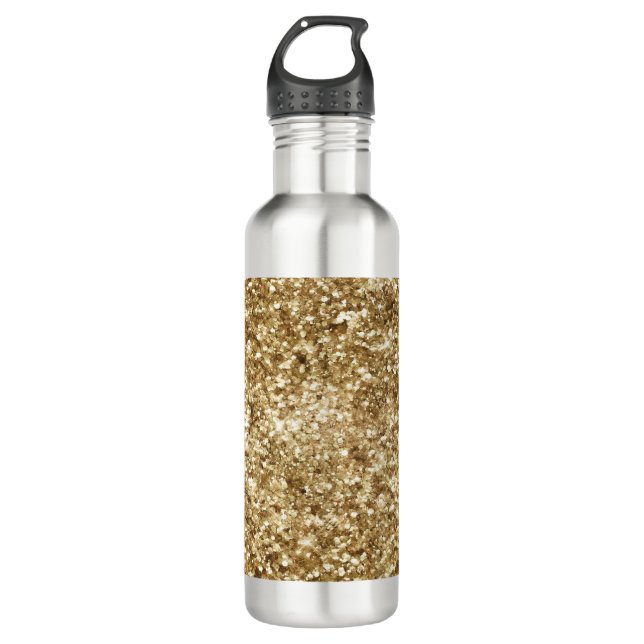 Botella De Agua Purpurina Confetti Gold (Anverso)