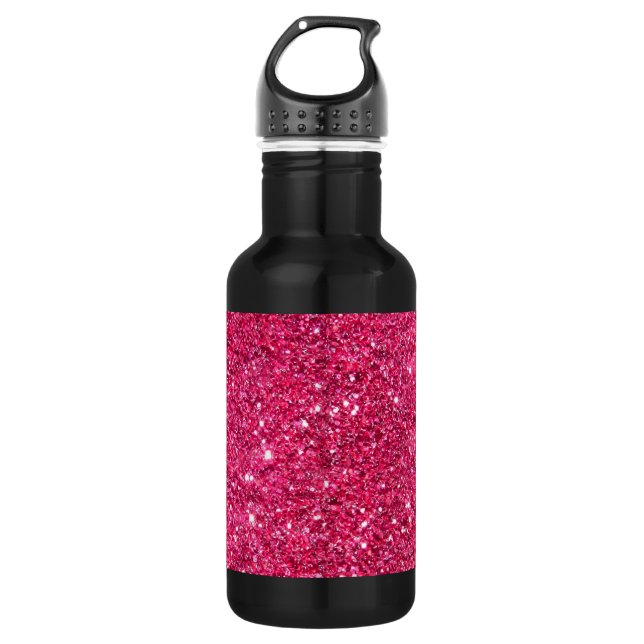 Botella De Agua Purpurina de las rosas fuertes del encanto (Anverso)