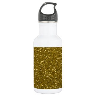 Botella De Agua Purpurina de oro