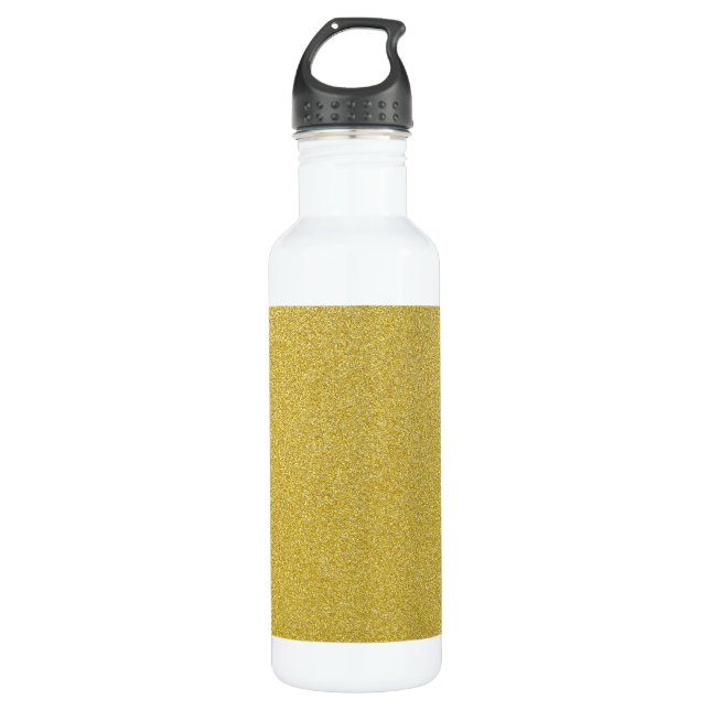 Botella De Agua Purpurina de oro, Sparkle, fondo Purpurina (Anverso)