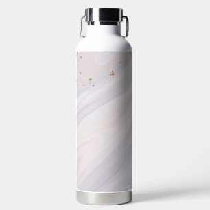 Botella De Agua Purpurina de textura de piedra de pastel de mármol