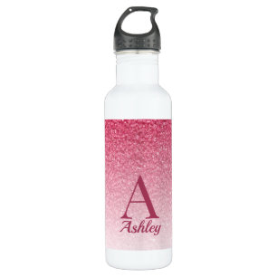 Botella De Agua Purpurina rojo