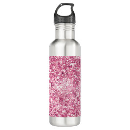 Botella De Agua Purpurina rosado confetti