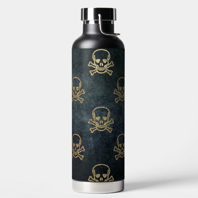 Botella De Agua Purpurina Skulls (Izquierda)