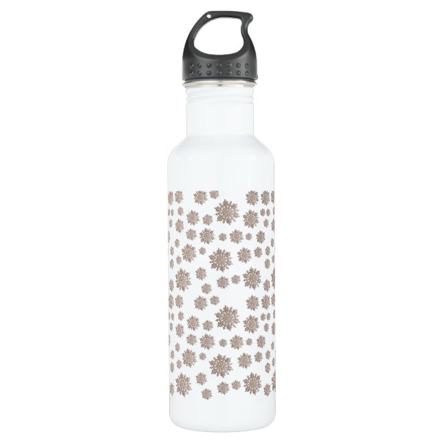 Botella De Agua Purpurina Snowflakes (Anverso)