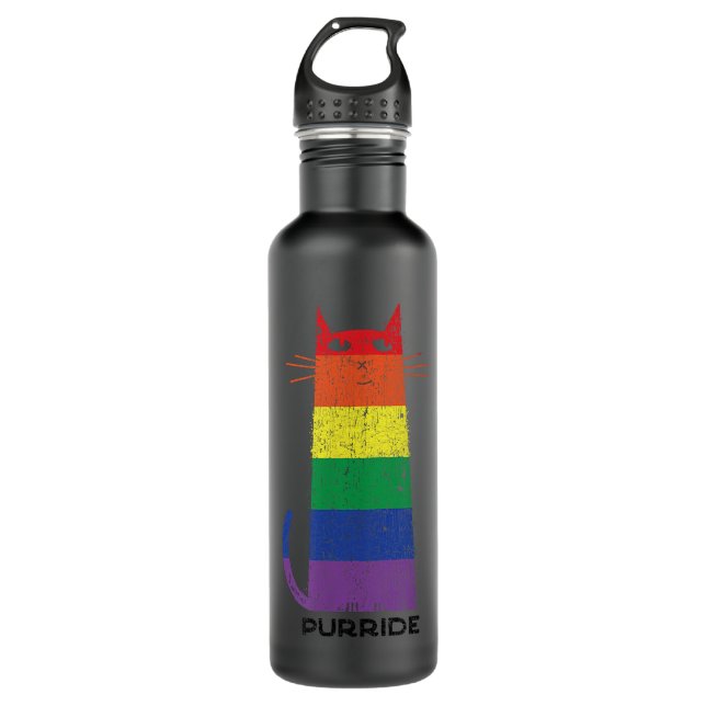 Botella De Agua Purride Shirt LGBT Funny Gay Primo Gato Diciendo G (Anverso)
