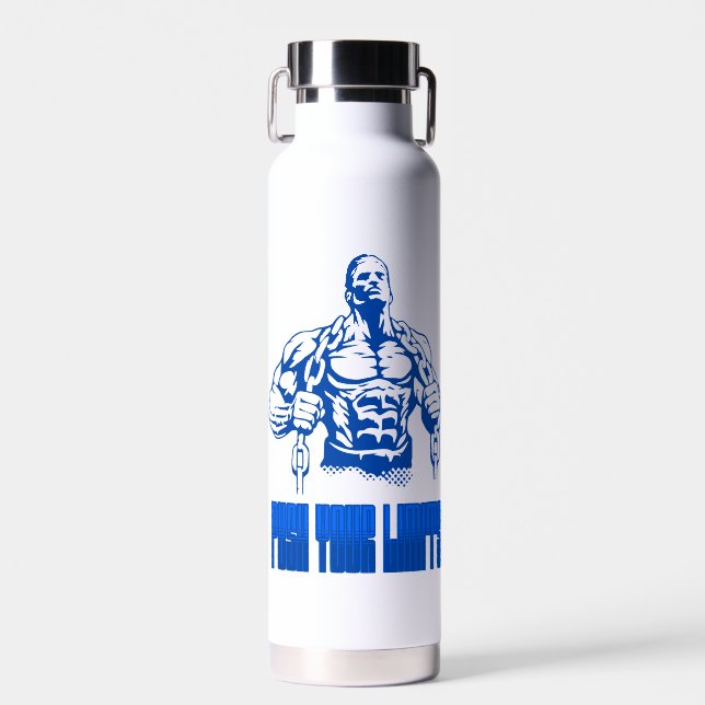 Botella De Agua Push Your Limits - Bodybuilding and Determination  (Delantero)