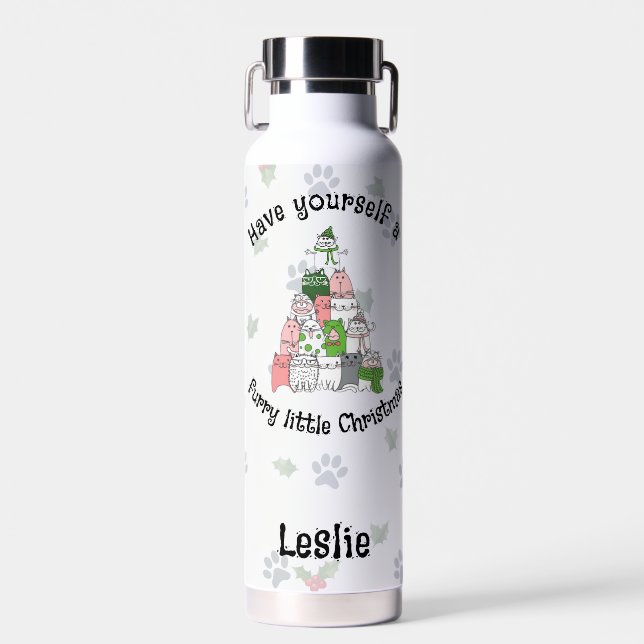 Botella De Agua Que tengan un poco de Navidades peleados (Delantero)