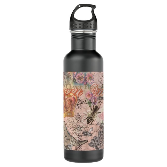 Botella De Agua Queen Bee Vintage Hermoso Collage (Anverso)