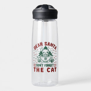Botella De Agua Querido Santa No Olvides Al Gato De Navidad-68175