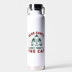 Botella De Agua Querido Santa No te Olvides del Gato de Navidad-68