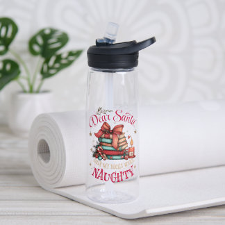 Botella De Agua Querido Santa, Solo Mis Libros Fueron Traviesos 