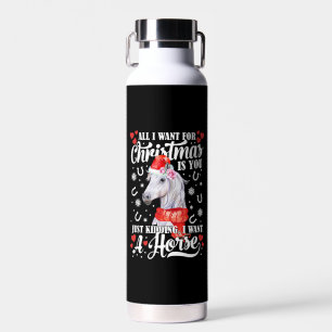 Botella De Agua Quiero una camiseta de caballos Navidades