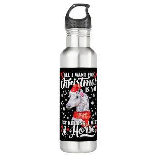 Botella De Agua Quiero una camiseta de caballos Navidades