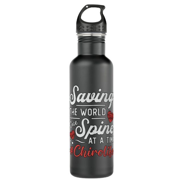 Botella De Agua Quiropráctico Salvando La Quiropráctica De La Espi (Anverso)